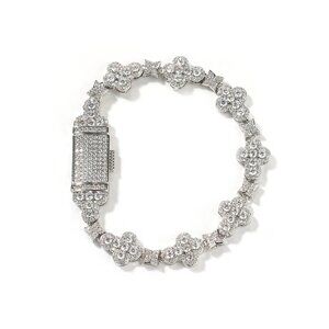 Simple and fashionable cross flower inlaid zircon sparkling bracelet
